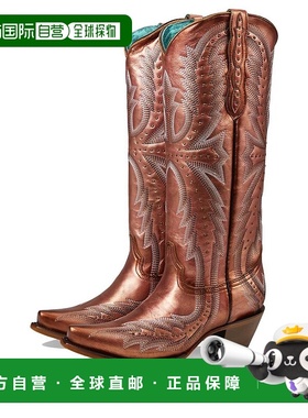 1h可退 【美国直邮】Corral C4070 女靴 时尚真皮高筒靴 金属刺绣