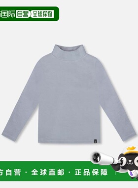 自营deux par deuxSuper Soft Ribbed Mock Neck Top Blue Gray -