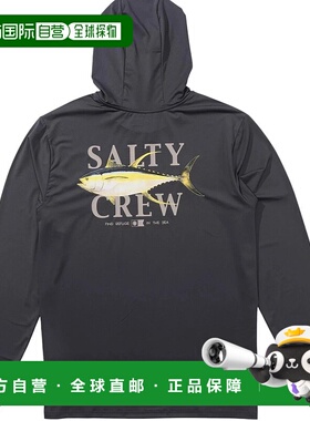 自营Salty Crew Hoodie Men's Gray Stretch UPF 50+ Long Sleeve