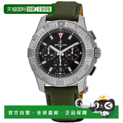 自营Breitling Avenger B01 Chronograph 44 Black Dial Leather