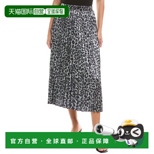 自营 anna kay安娜KAY马克西裙子-蓝色 美国奥莱直发半身裙百褶裙