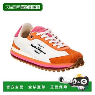 自营salvatore ferragamo菲拉格慕Iggy尼龙绒面运动鞋-粉红色 美