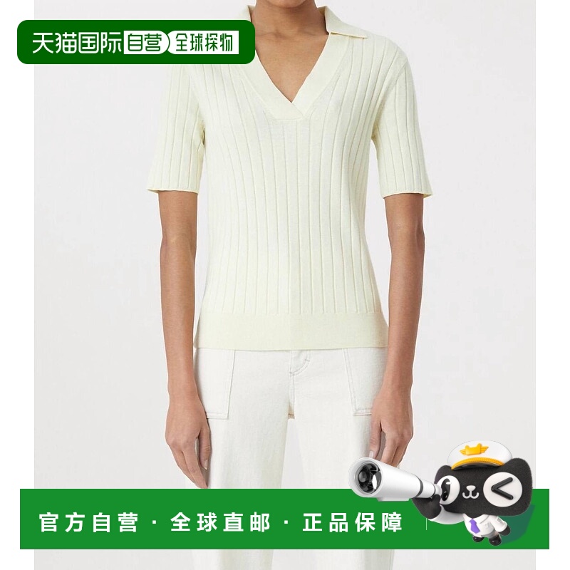 自营 closed白色针织Polo衫 美国奥莱直发新款针织衫