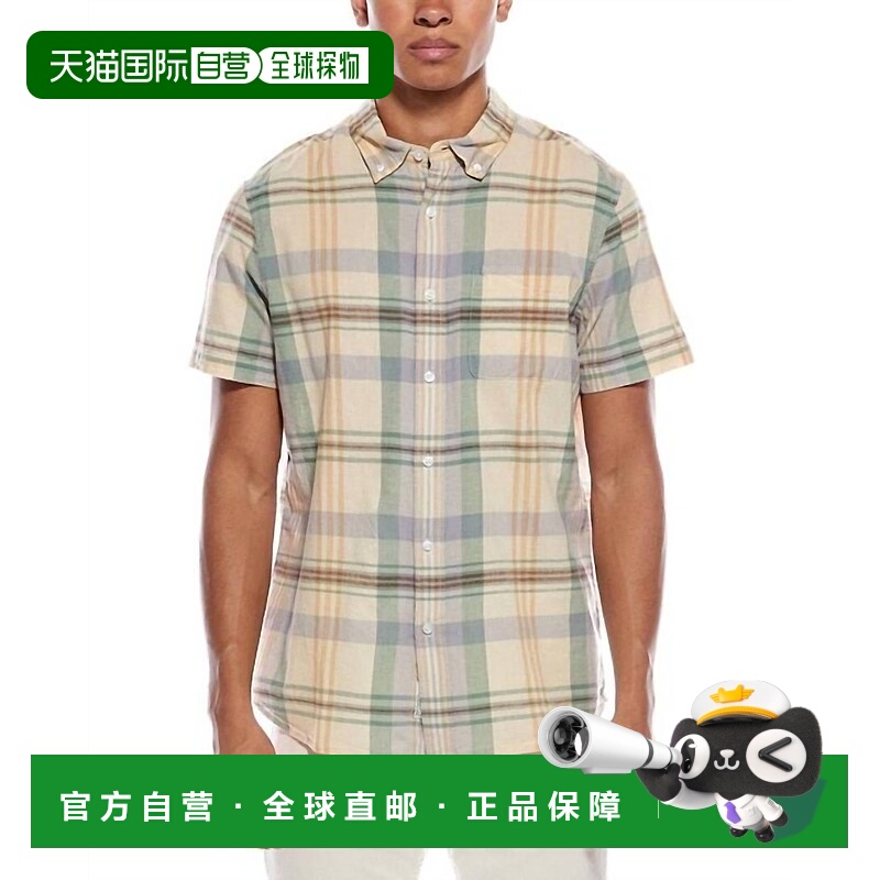 自营grayersClassic Madras Plaid Shirt In Blue Cream - blue c