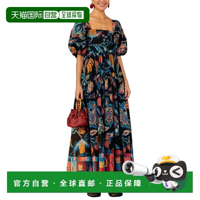 自营FARM Rio Sunset Tapestry黑色长裙-红色 美国奥莱直发