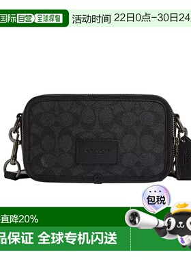 香港直邮COACH/蔻驰男士老花相机包Wyatt20经典百搭单肩斜挎包