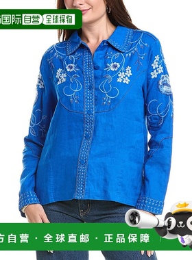 自营 johnny was约翰尼是西方亚麻夹克-蓝色 美国奥莱直发