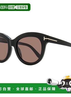 自营 Tom Ford女式奥黛特太阳镜TF1189 01E黑色53mm-01E 美国奥莱