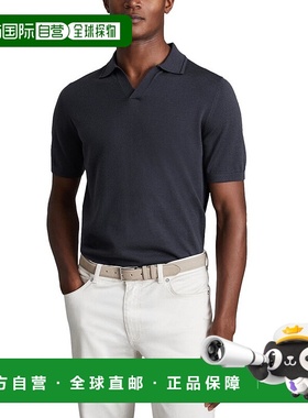 自营 Reiss Duches开领Mer上衣-蓝色 美国奥莱直发短袖翻领商务