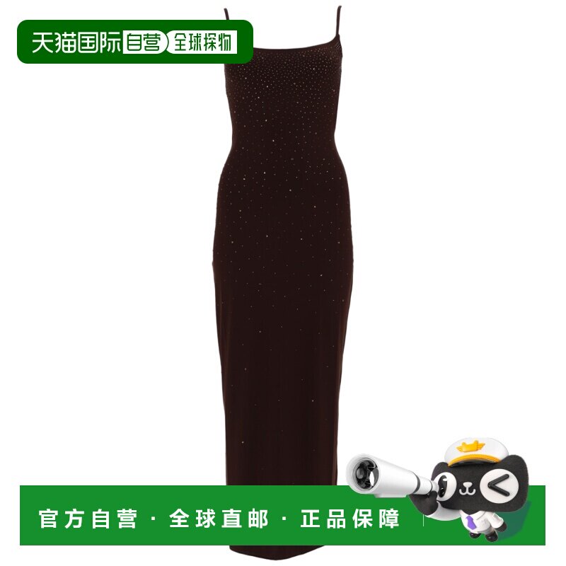 自营mc2 saint barth修身中长款连衣裙，搭配意大利面条肩带-黑色图片
