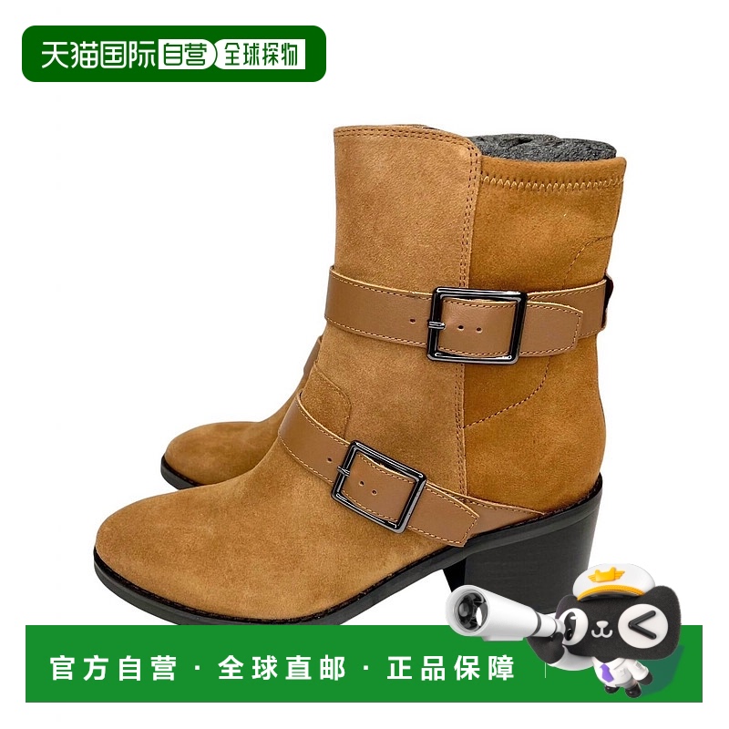 自营 donald pliner女士棕色马鞍绒面革 Darby 踝靴 - 棕色 美国