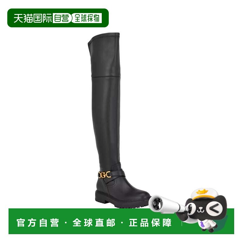 自营Guess Jellio Boots Women's Black Faux Leather Over The K图片