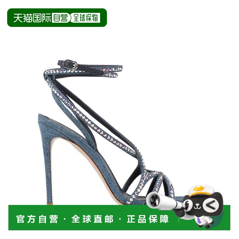 1小时内可退 【美国直邮】le silla 女士 凉鞋尖头编织高跟鞋牛仔