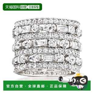 自营Ross-Simons CZ Multi-Row Eternity Band in Sterling Silve
