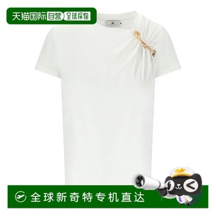 美国奥莱 自营 白色 elisabetta 直发 franchi白色胸针T恤