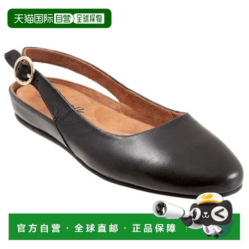 自营SoftWalk Sandy Flats s EE Black Leather Arch Support Sli