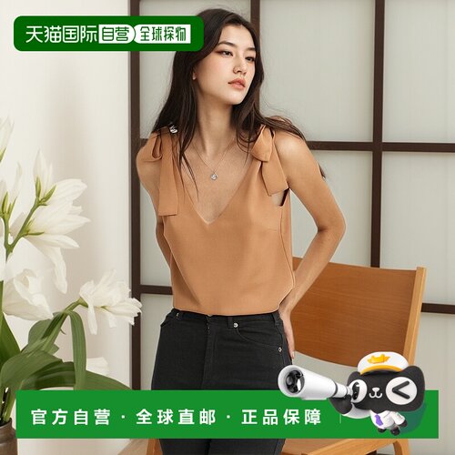 自营belle & bloomFeel For You V领上衣-驼色 美国奥莱直发女装