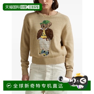 RALPH 女式 美国直邮POLO LAUREN 棉质熊长袖 圆领套头衫