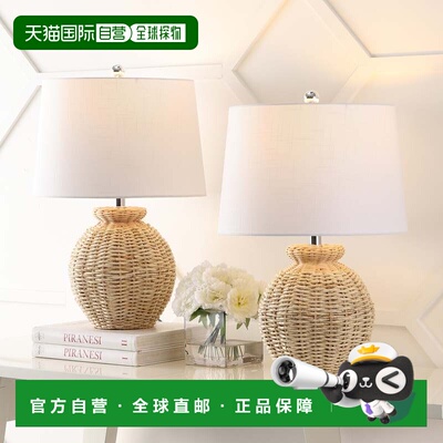 自营jonathan yNora 22 英寸乡村海岸藤制球形 LED 台灯，棕色（2