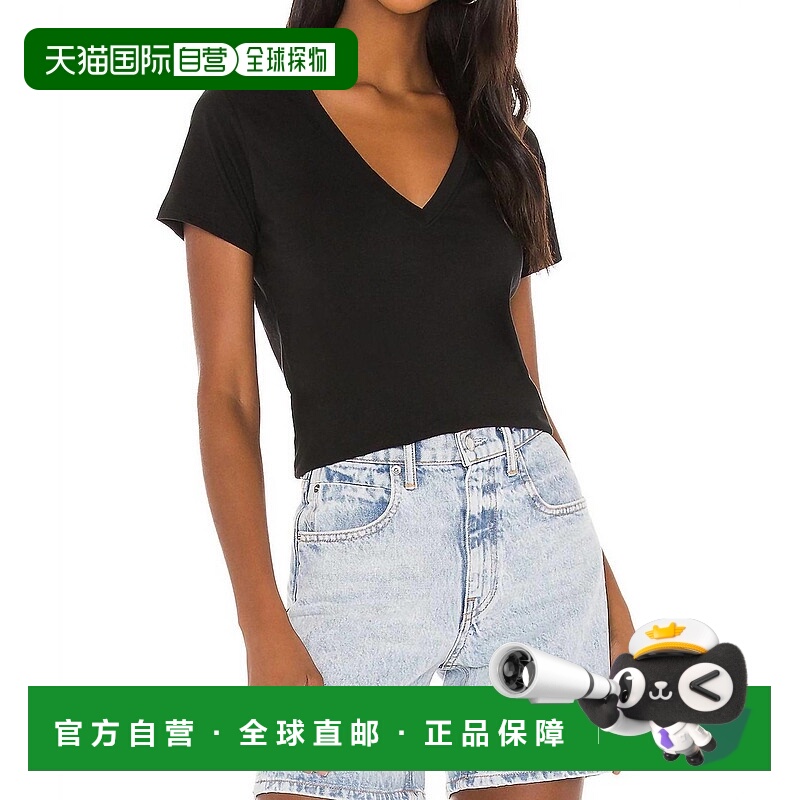 自营nation ltdBlair V领T恤，黑色 美国奥莱直发