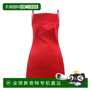 自营 美国奥莱直发 givenchy朱红色丝绸迷你连衣裙 红色