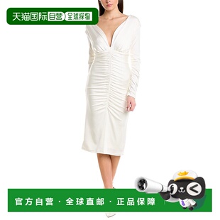 中长连衣裙白色 自营 Vivian Ochs 美国奥莱直发包臀裙