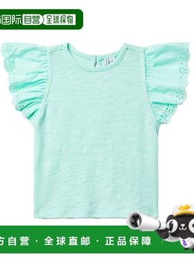 自营Janie and Jack Eyelet Slub Tee - blue 美国奥莱直发