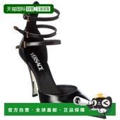 黑色 自营 美国奥莱直发范思哲 Point 皮革高跟鞋 Versace Pin