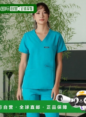 自营 members onlyPalermo女式4口袋磨砂上衣-蓝绿色 美国奥莱直