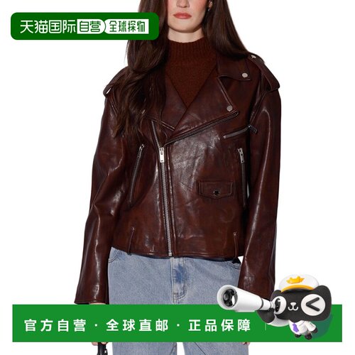 自营Walter Baker Jett Leather Jacket - rust 美国奥莱直发皮衣