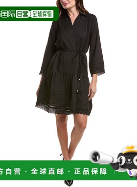 自营Julia Jordan纯色迷你连衣裙-黑色 美国奥莱直发