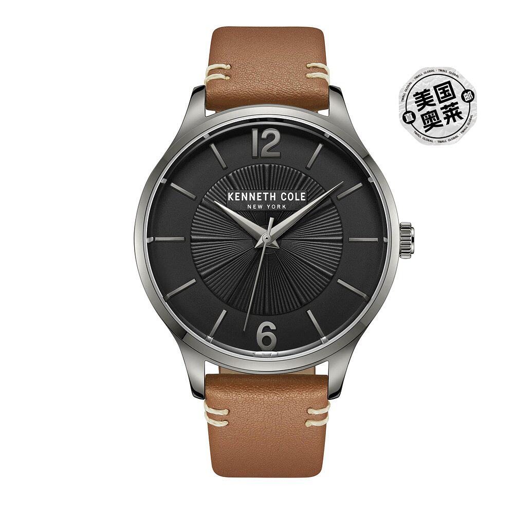 kenneth cole 纽约男士 43 毫米石英手表 kcwga2270602 - 棕褐色