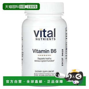 香港直邮Vital Nutrients,维生素 B6,100 粒素食胶囊