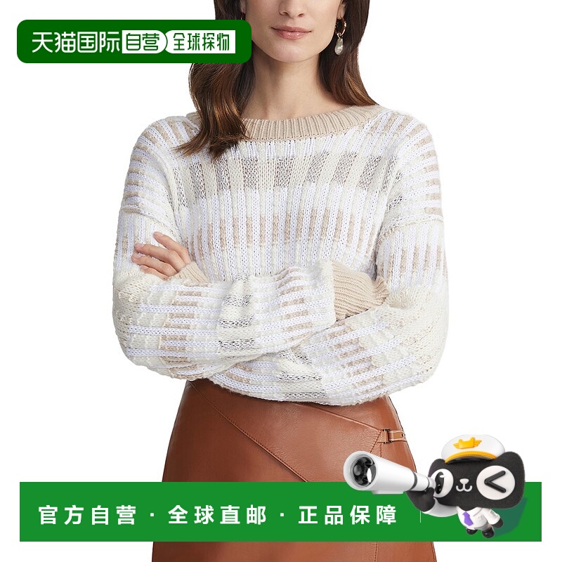 自营Lafayette 148 New York Mixed Stitch Drop Shoulder Sweate