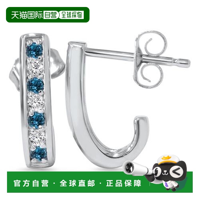 自营 pompeii31/3 克拉蓝白钻石圈形 14K 白金 - 14k 白金 美国奥
