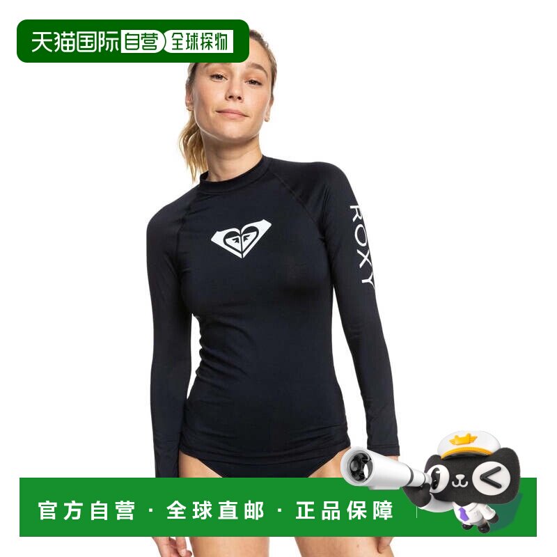 自营Roxy全心全意Rashguard女士无烟煤长袖泳衣DSGL374-黑色 美国