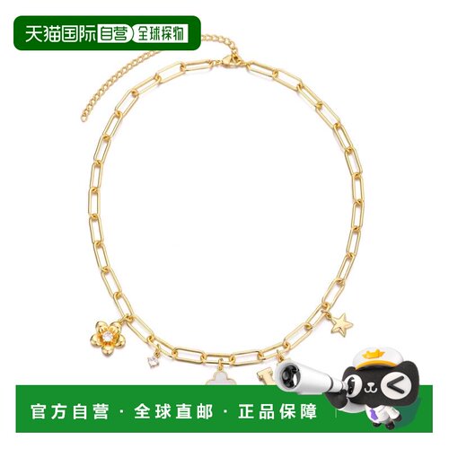自营adornia14k Yellow Gold Plated Initial Chunky Charm Neckl
