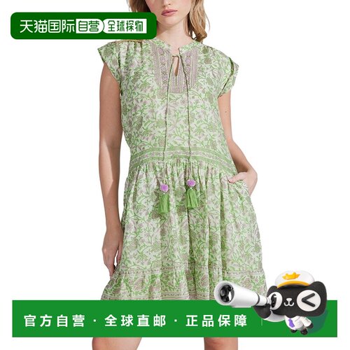 自营Bella Tu Cora Drop-Waist Dress - green 美国奥莱直发