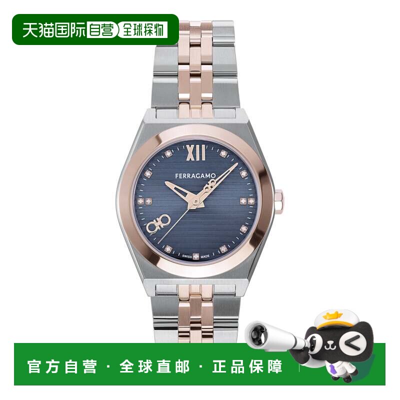 自营salvatore ferragamoVega新钻石手表-双色/蓝色 美国奥莱直发