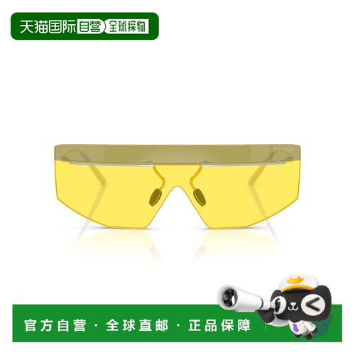 自营prada0pr B55s Shield-Style Sunglasses - gold 美国奥莱直