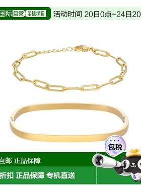 自营adorniaTarnish Resistant 18k Gold Plated Rectangular Cuf