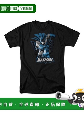 自营 gildan美国正义联盟蝙蝠侠蓝灰色短袖成人 T 恤/T 恤 - 黑色