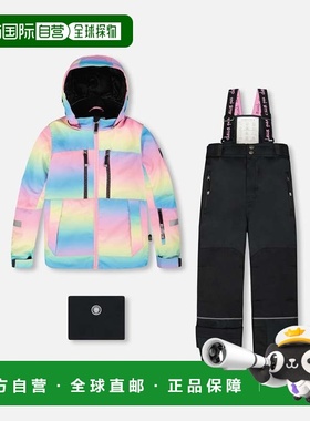 自营deux par deuxTwo-Piece Teknik Snowsuit Rainbow Gradient