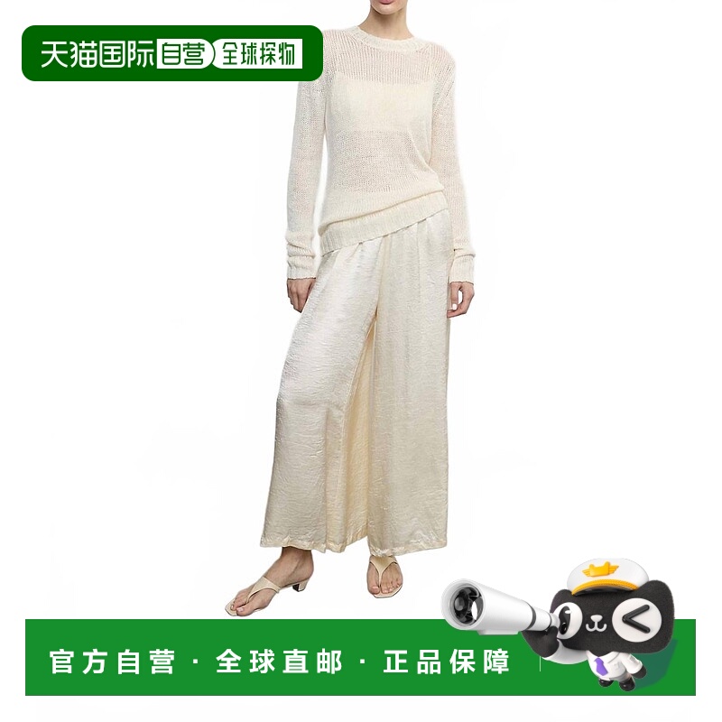 自营enza costaTextured Satin Palazzo Pant In Macadamia - mac