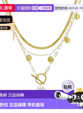 自营adornia14k Gold Plated Pearl and 3-Layer Necklace - whit