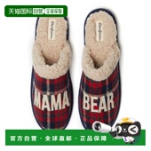 Mama Women 自营Dearfoams Mom Plaid Slipper Bear Scuff
