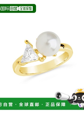 自营 sterling foreverDara 戒指 - 金色 美国奥莱直发珍珠