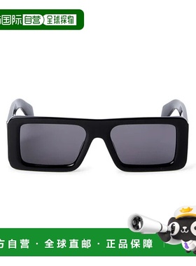 自营 off-white米白色特洛伊长方形太阳镜-黑色-深灰色 美国奥莱