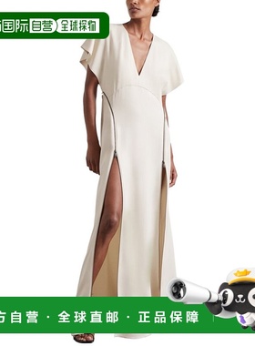 自营Reiss Leena Flute Sleeve Zip Wool-Blend Dress - ivory 美
