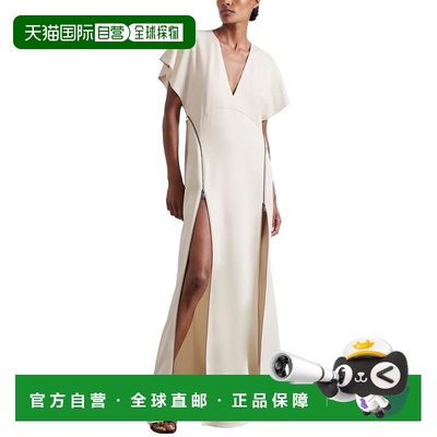 自营Reiss Leena Flute Sleeve Zip Wool-Blend Dress - ivory 美